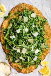 Giant Chicken Cutlet with arugula salad