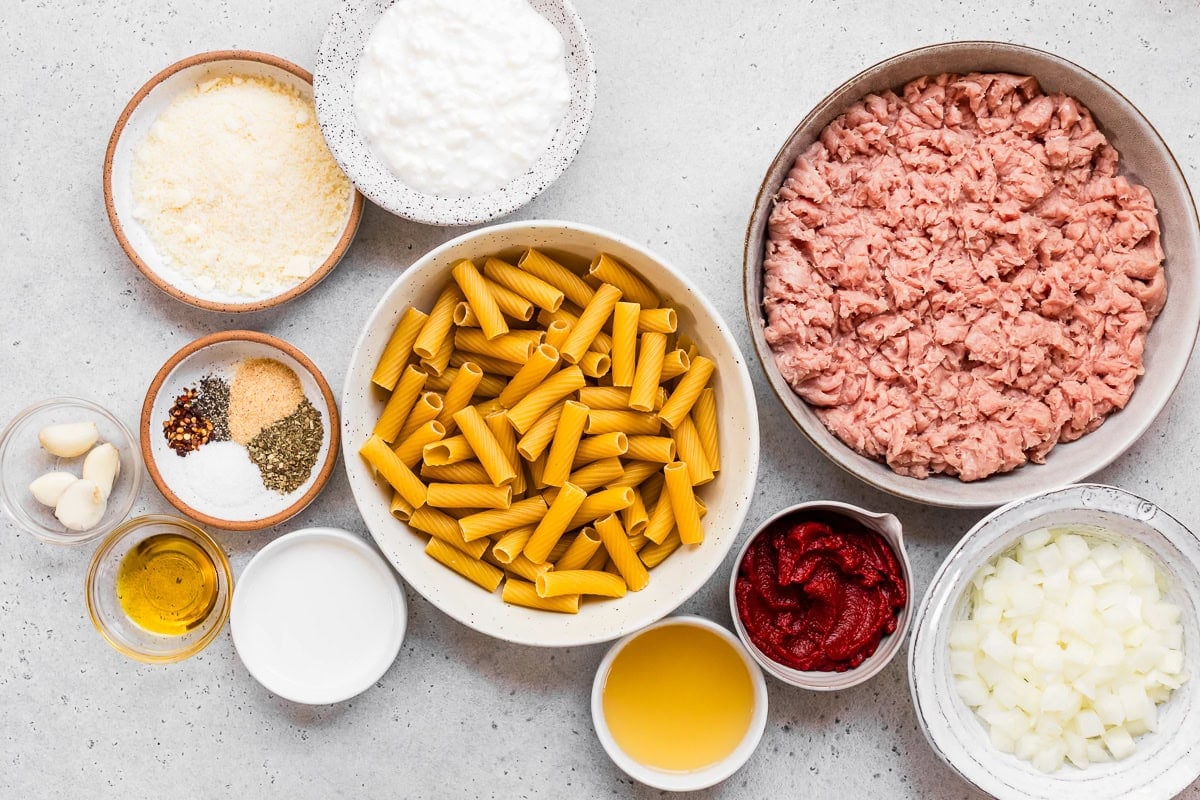 Cottage Cheese Pasta ingredients