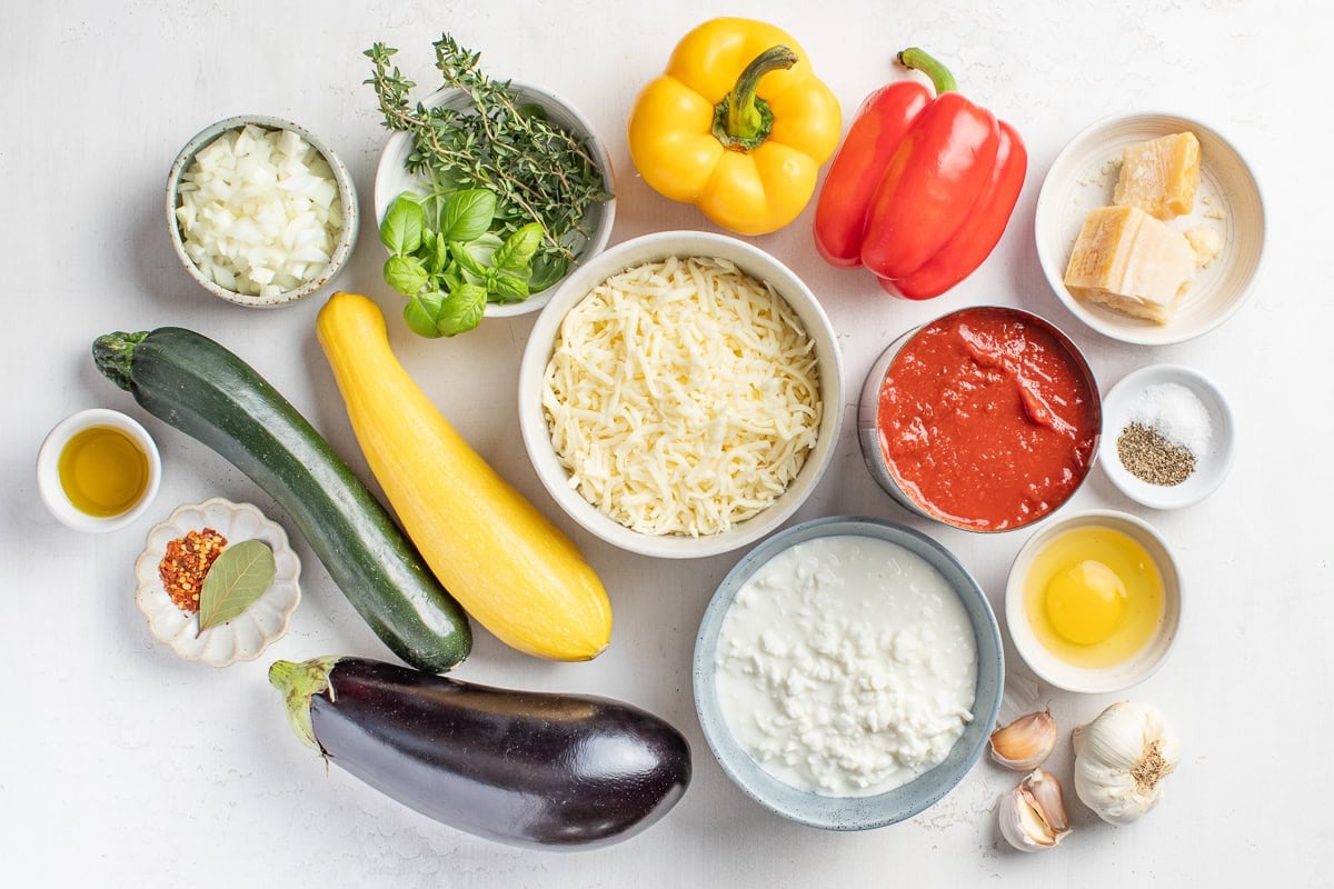 Ratatouille Lasagna ingredients