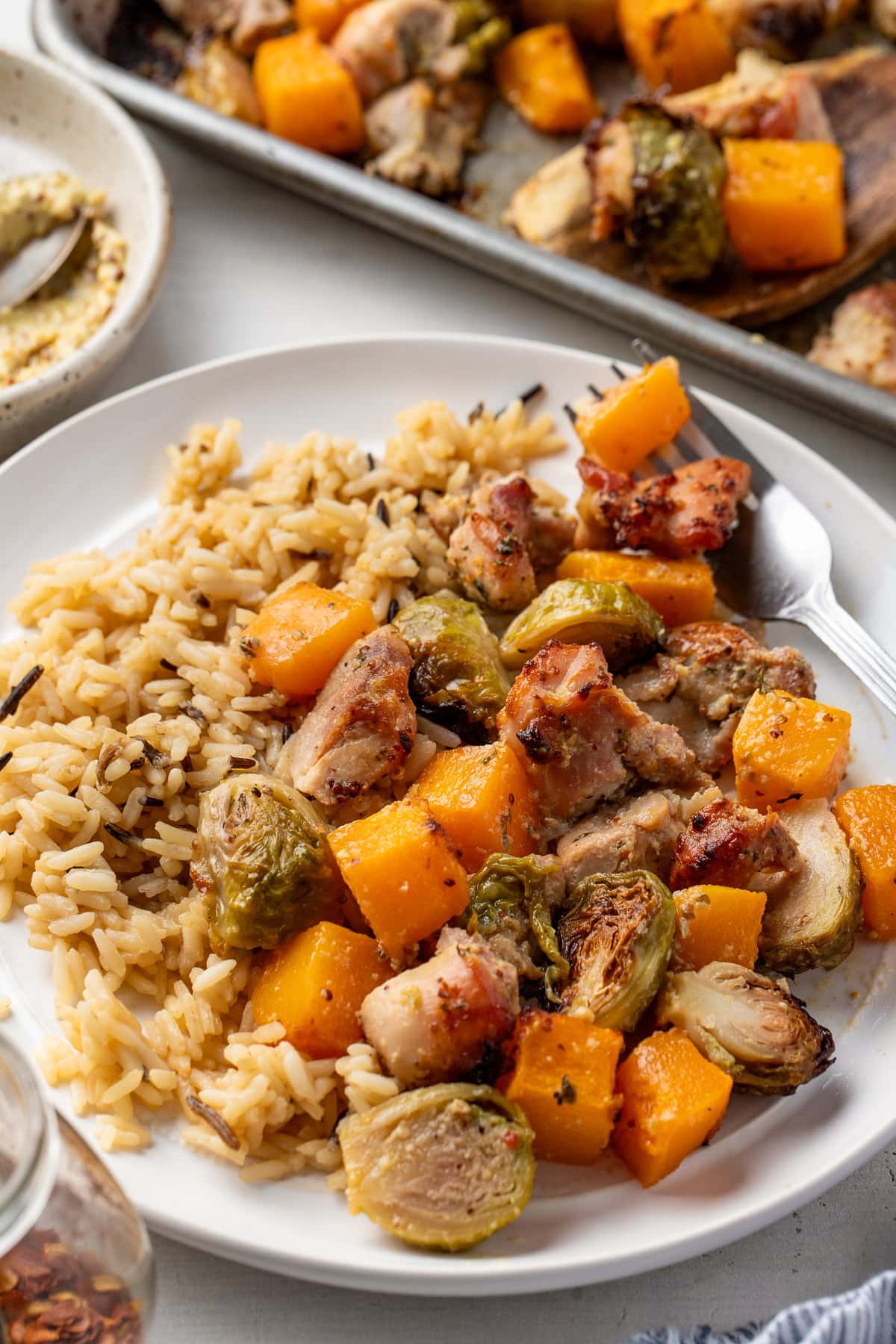 Maple Dijon Sheet Pan Chicken with Fall Vegetables