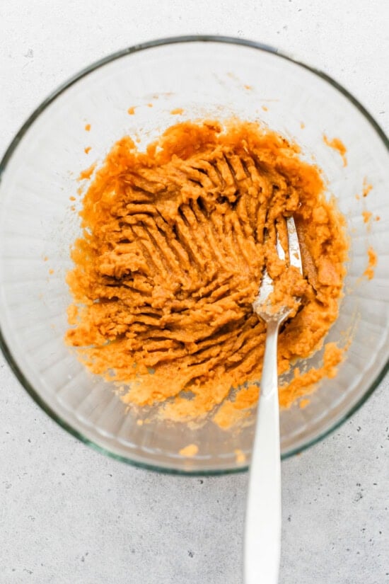 mashed sweet potato