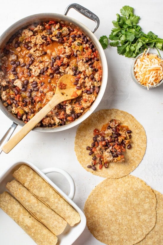 Turkey and Black Bean Enchilada filling